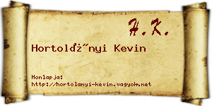 Hortolányi Kevin névjegykártya